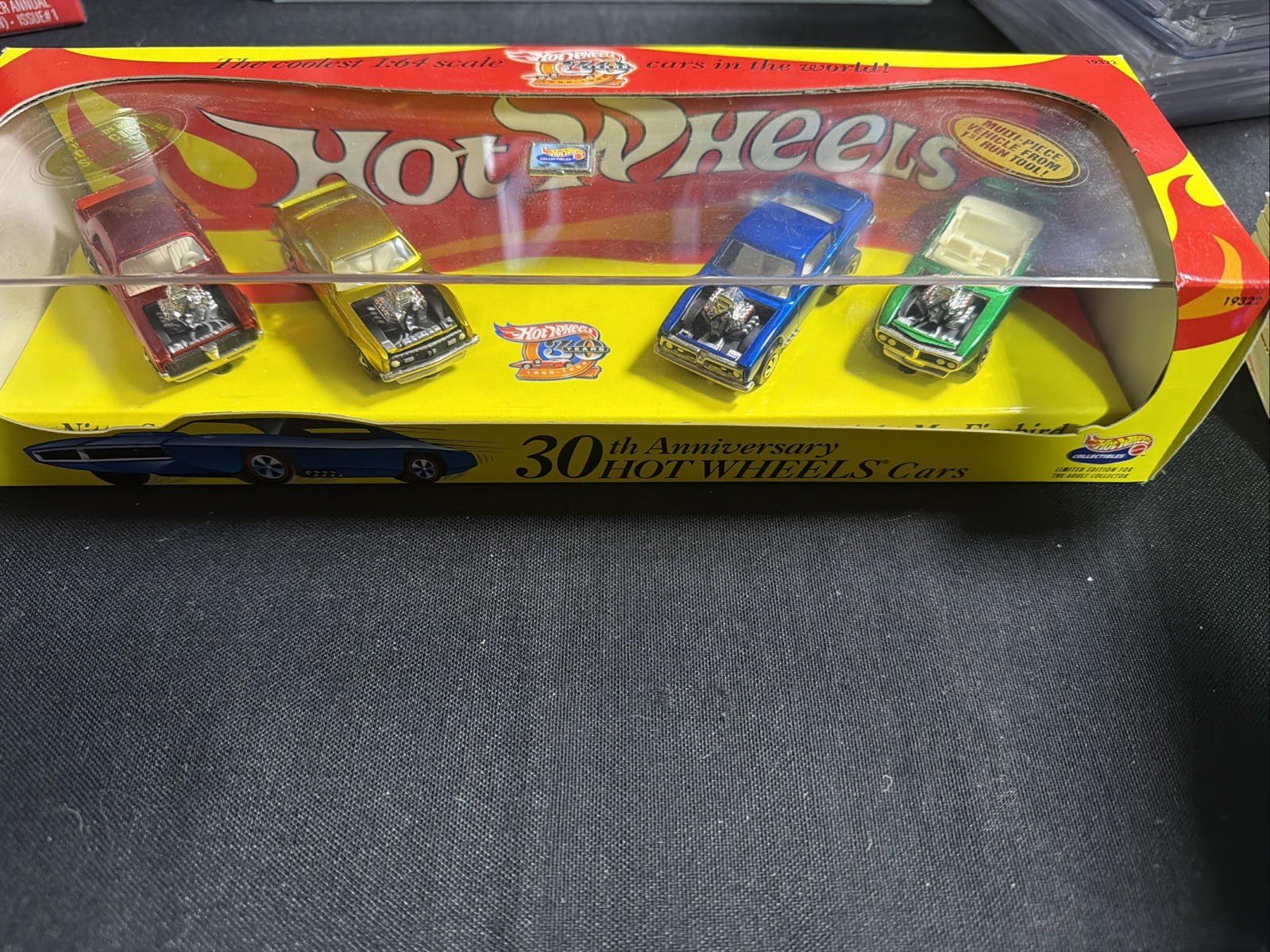 1998 Hot Wheels 30th Anniversary Redlines 4 Car Set Kuda Heavy Chevy Kitty Light
