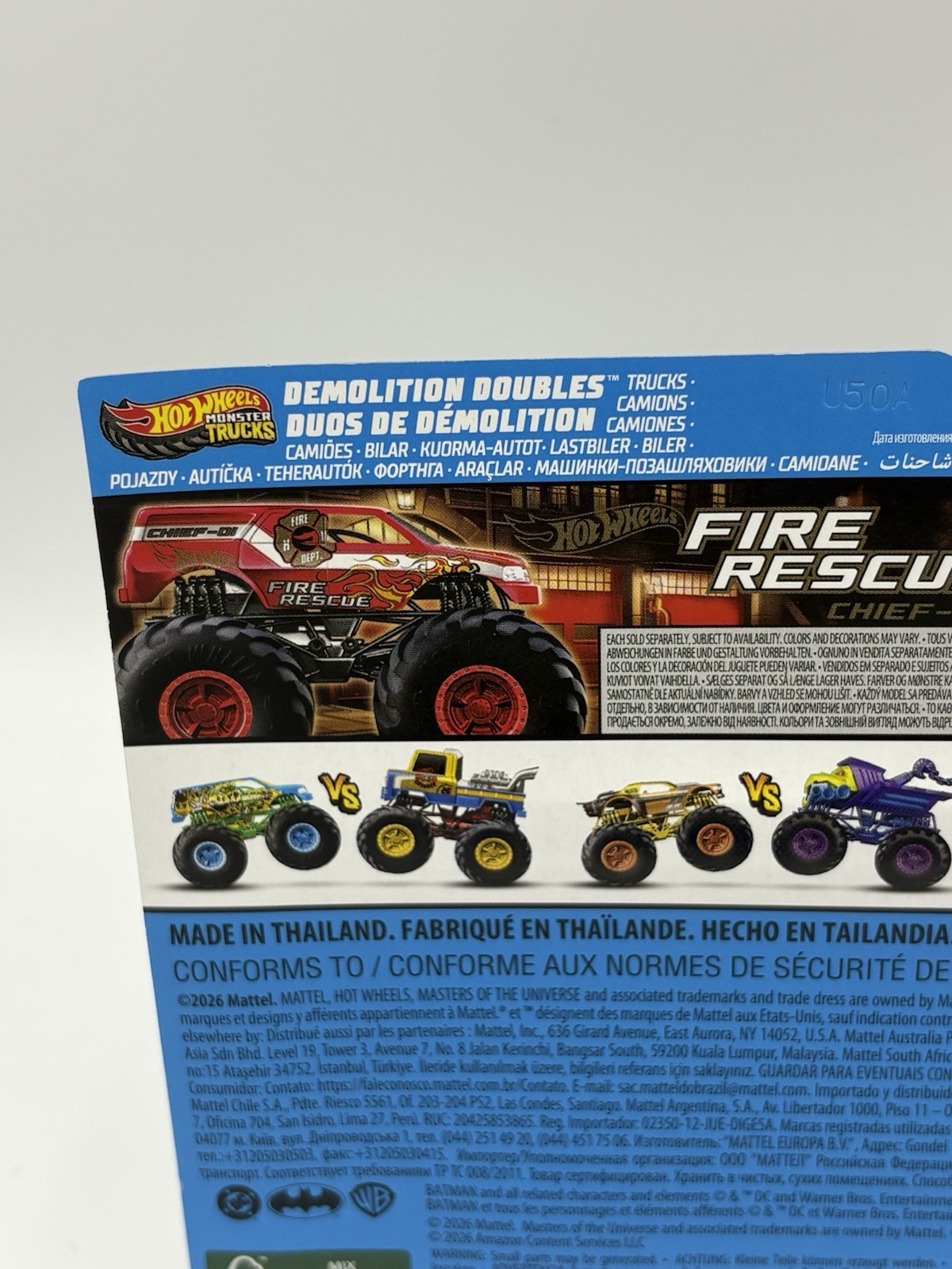 Hot Wheels Monster Trucks Hot Wheel Fire Rescue vs HW 5 Alarm Demolition Doubles