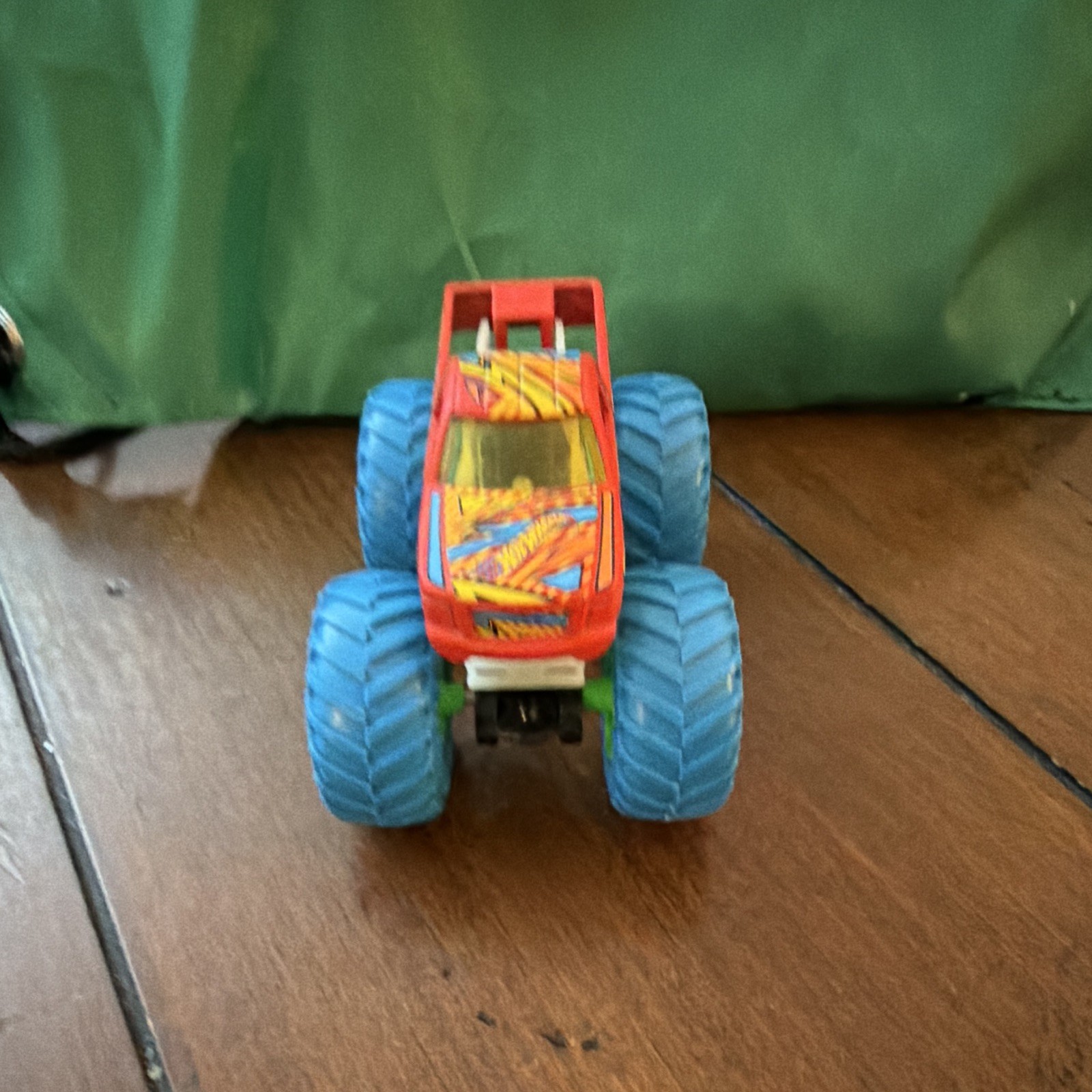 Hot Wheels Monster Truck Red Frame w/ Blue Tires Multicolor Graphics