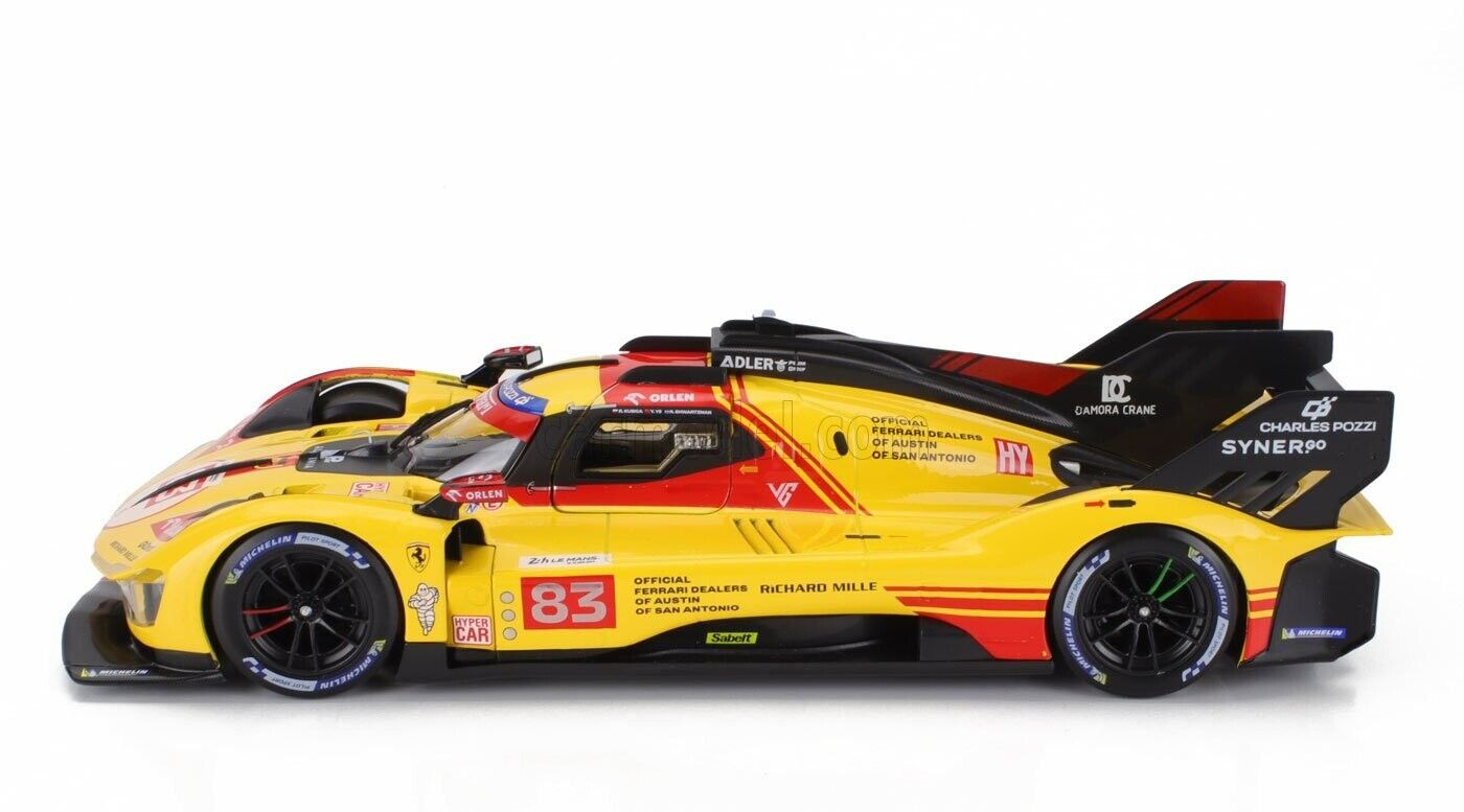 Bburago Ferrari 499P 3.0L #83 AF Corse Winner 2025 24hr Le Mans 1:18 W/ DISPLAY