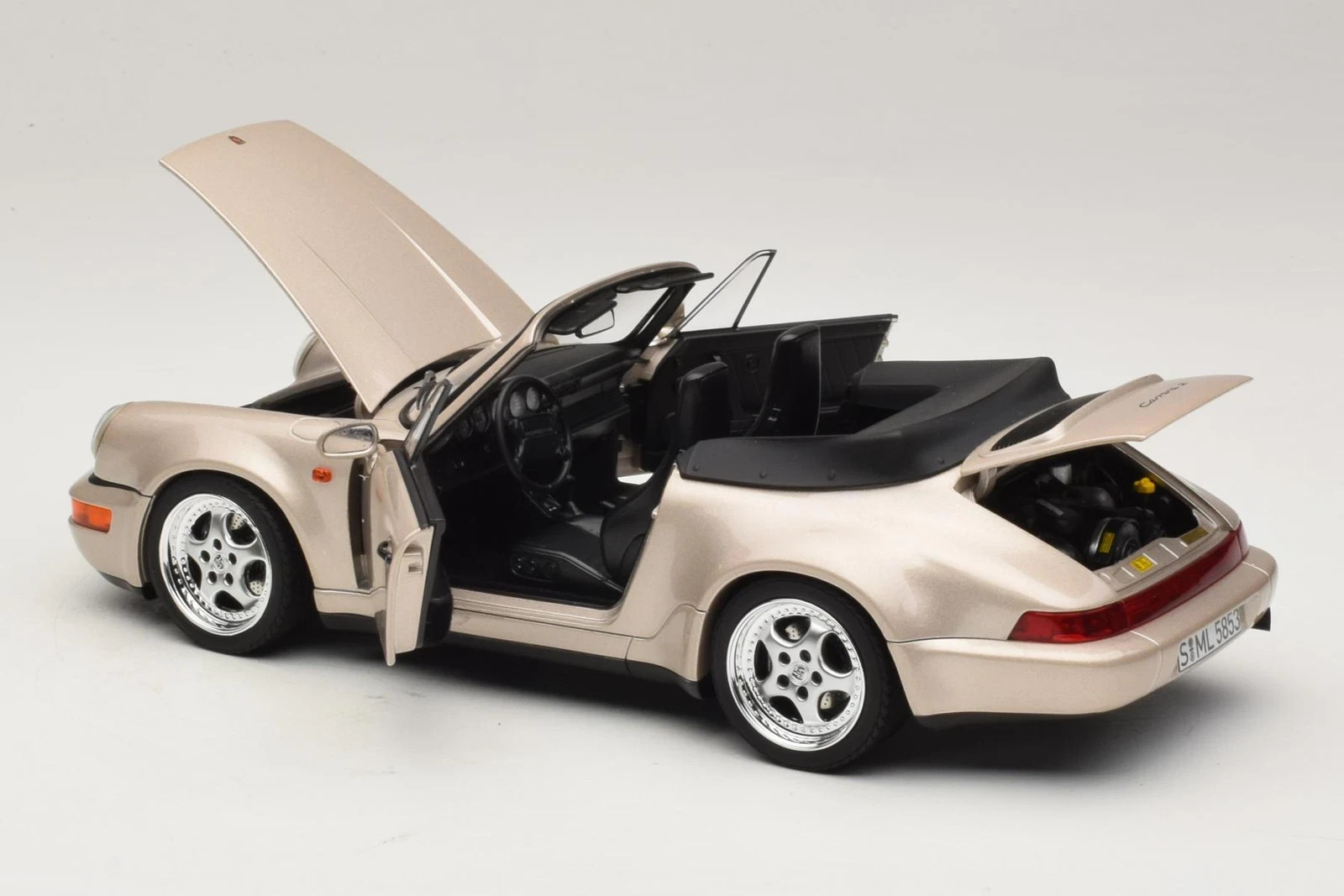 Norev 1992 PORSCHE 911 Cabriolet TURBO Look 1:18 187140 NEW Zermatt SILVER