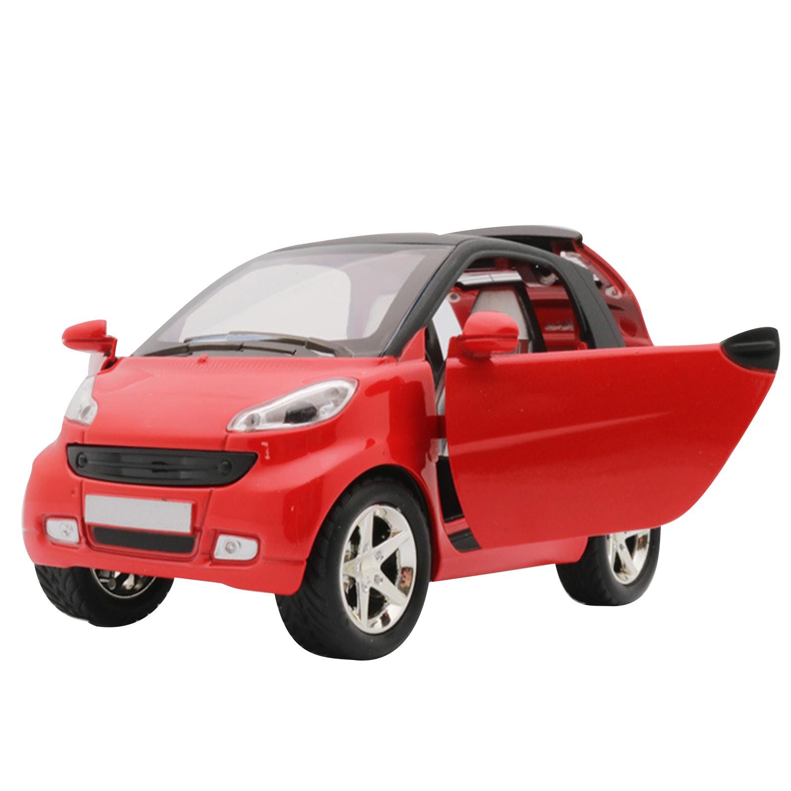 Red Model Car Toy Vehicle Kid Gift With Sound&Light Effect For Smart ForTwo 1:32