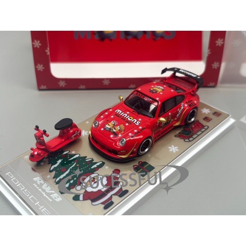1:64 Porsche RWB 993 Christmas Edition Diecast Car Model Collectible Gift