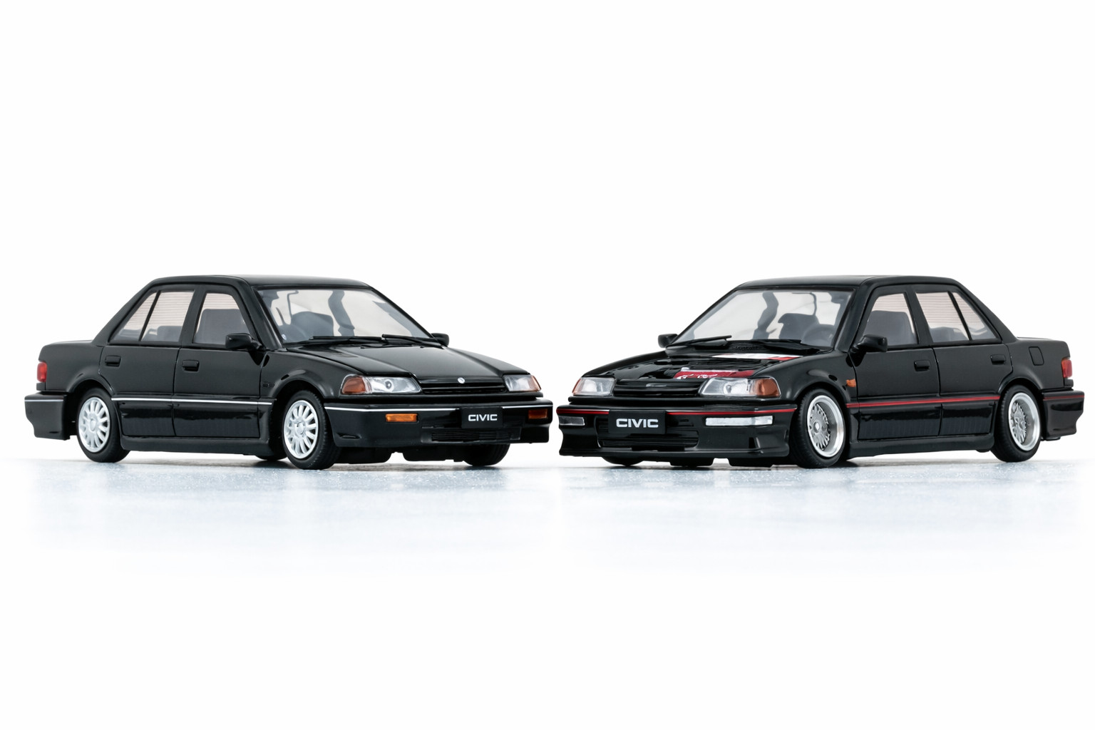 BM 1/64 Die Cast HONDA CIVIC EF2 (LHD) Model Cars (3-PACK) *BLACK-RED-WHITE*