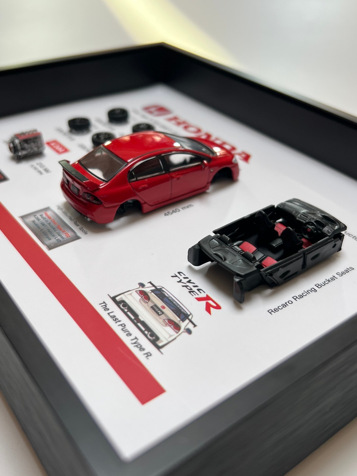 Honda Civic Type R FD2 Shadow Box Frame 1:64 Scale Diecast Display JDM Collector