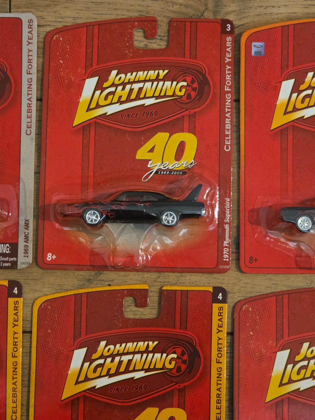 Johnny Lightning 40 Years Plymouth, Mustang, Chevy, AMC, Panel Delivery Lot Of 8
