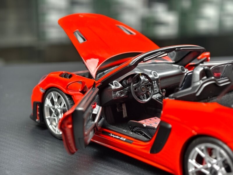 NOREV 1/18 Porsche 718 Spyder RS 2023 Weissach Pack Red Diecast Model 187271