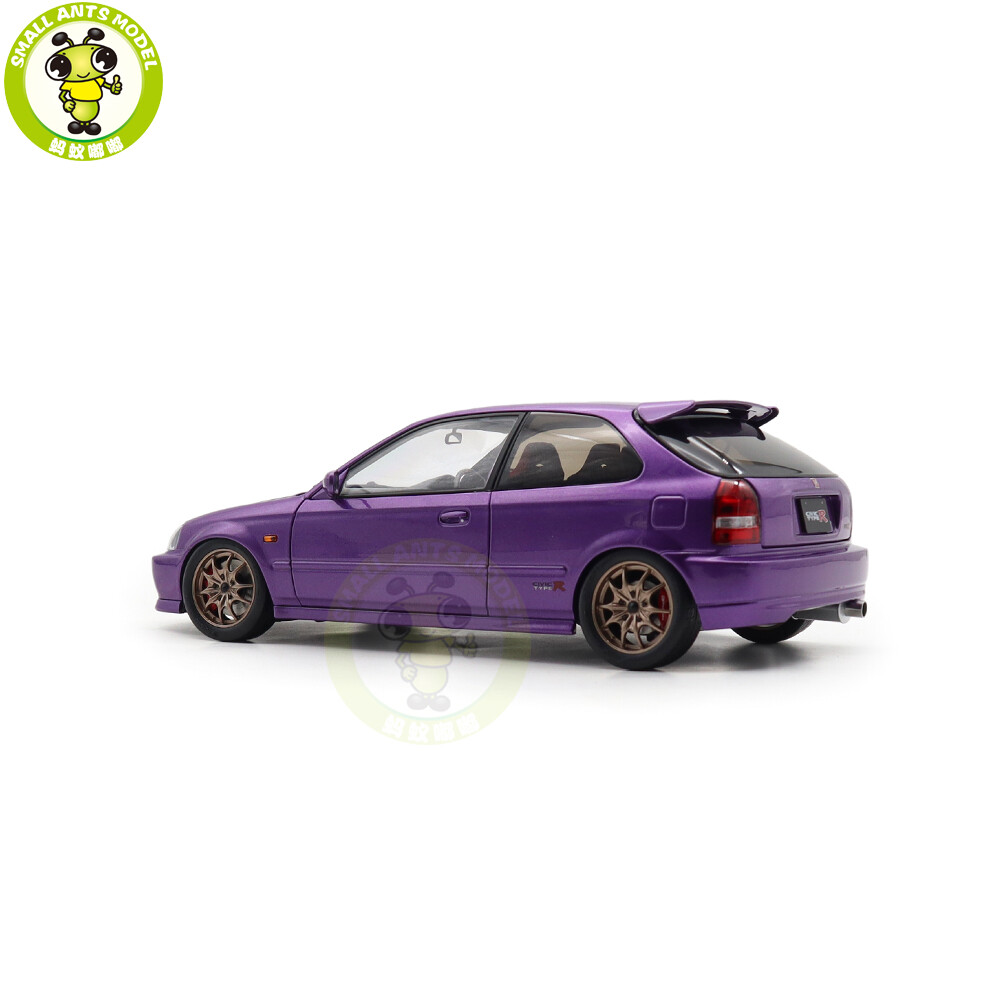 1/18 MOTORHELIX Honda CIVIC Type R EK9-120 Purple MF10 Wheels Diecast Model Car