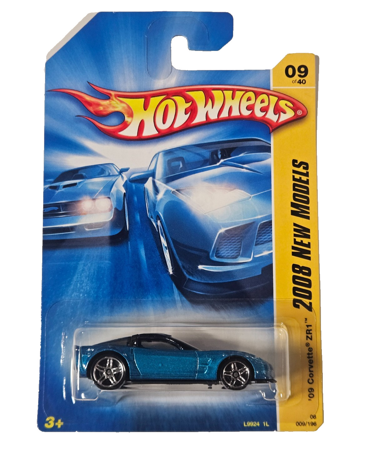2008 Hot Wheels New Models 9/40 ‘09 Corvette ZR1 Blue Variant Y5 Wheel