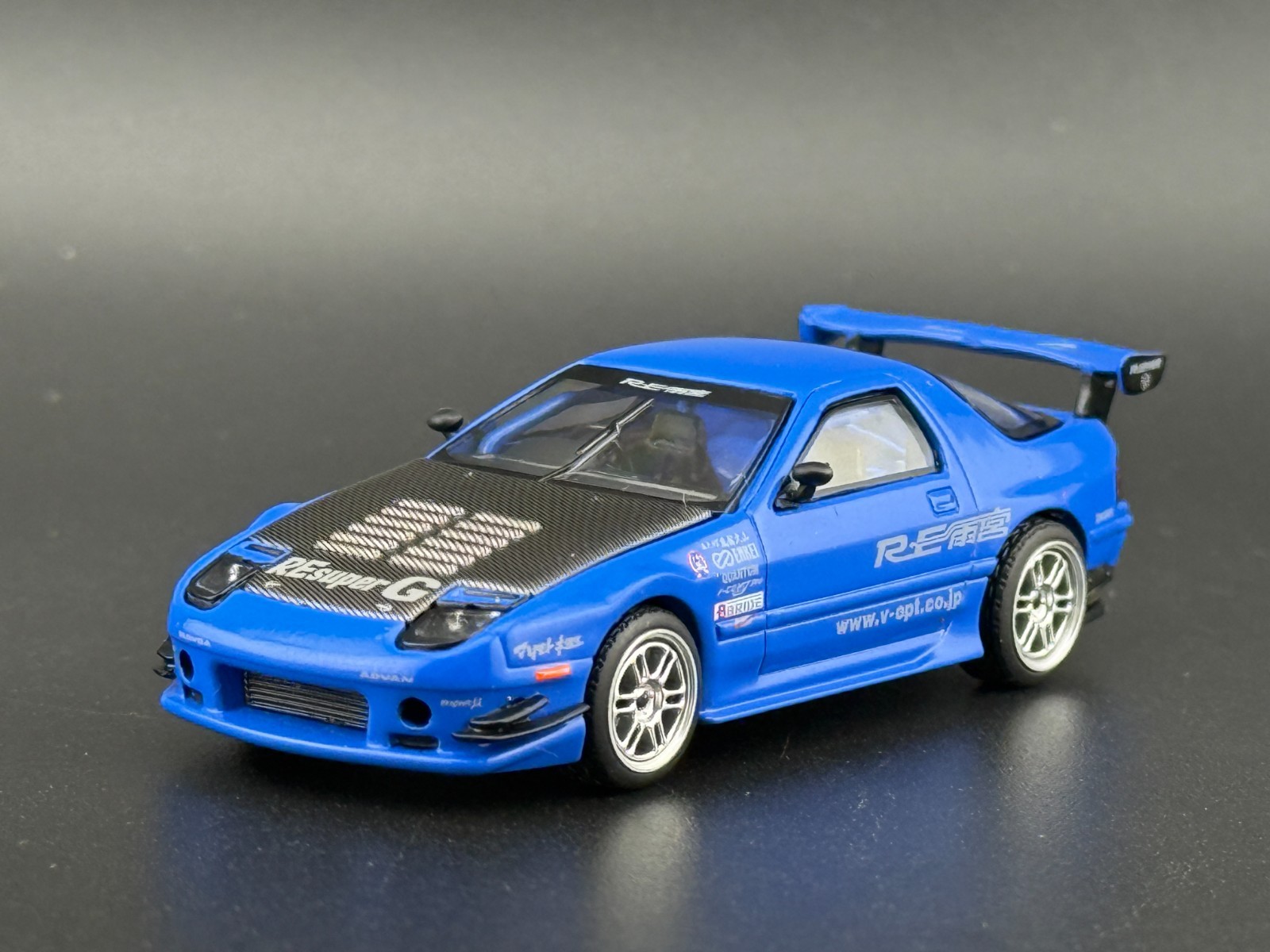 Pop Race Mazda RX7 FC3S RE-Amemiya Blue 640290 1/64