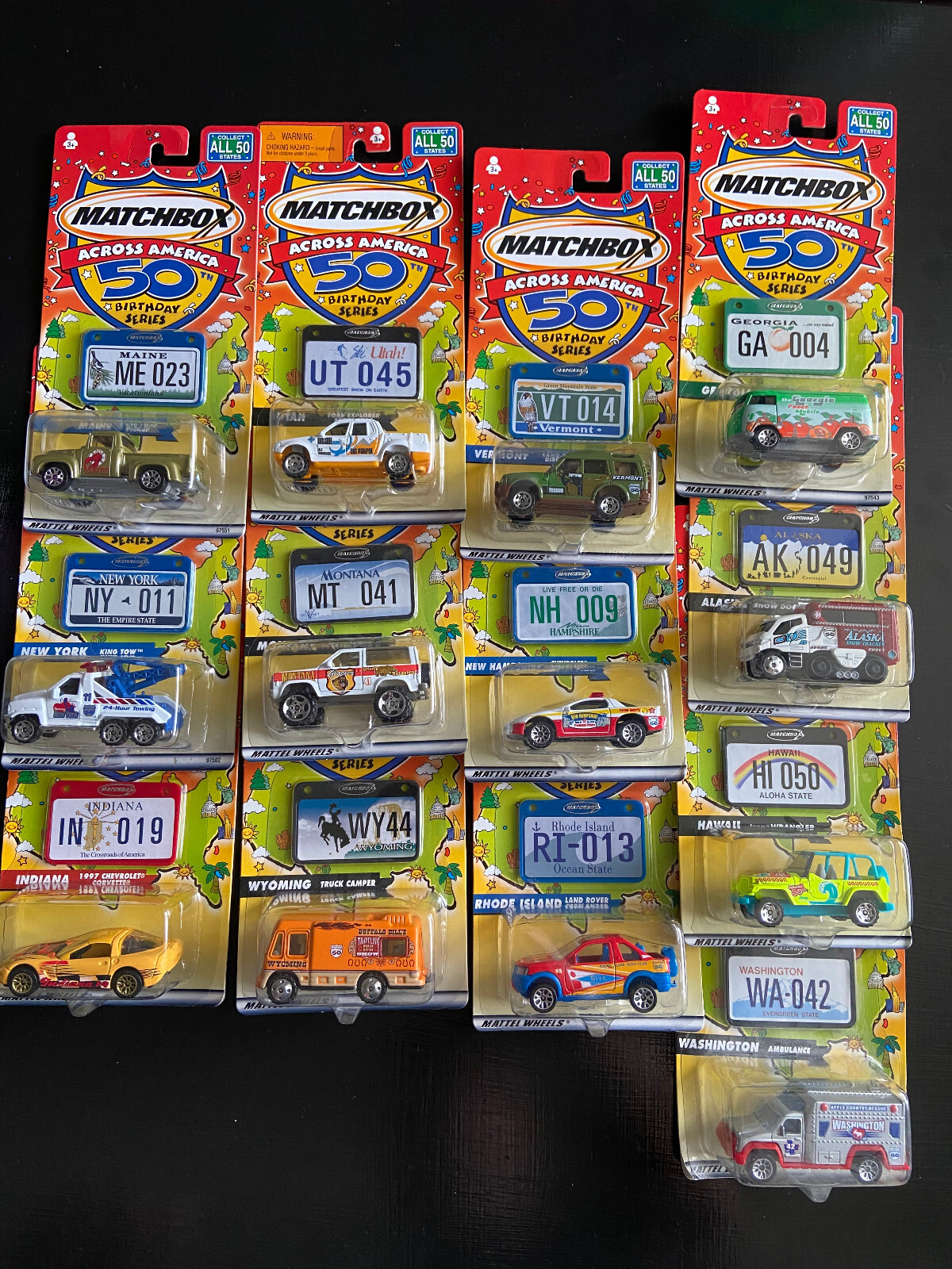 Mattel Matchbox Across America 50th Birthday Cars Hawaii UT NY AK VT RI GA Pick