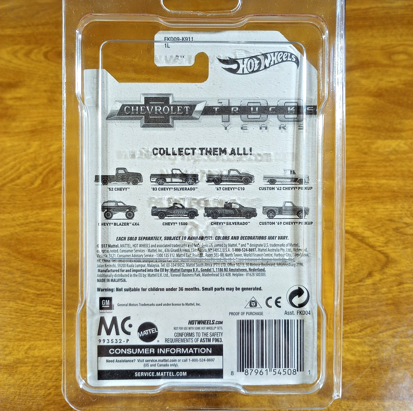 Hot Wheels 100 Years of Chevy Trucks 2/8 ’83 Chevy Silverado Black Malaysia 2018