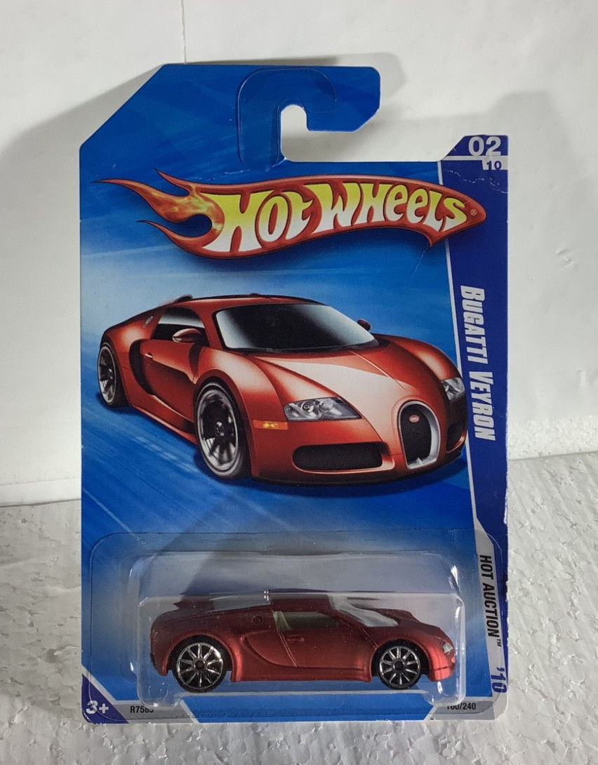 Hot Wheels Bugatti Veyron Red Metallic #160/240 Hot Auction 2010 Sealed RARE