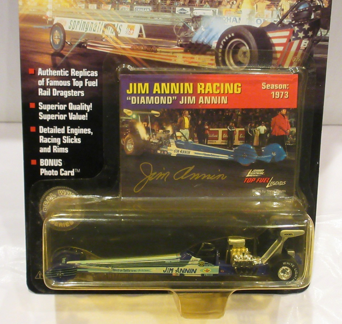 JOHNNY WHITE LIGHTNING NHRA DRAG RACING LEGENDS JIM ANNIN 1973 TOP FUEL DRAGSTER