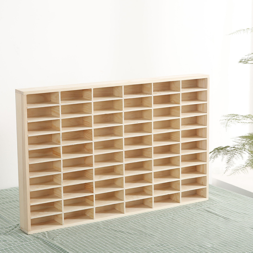 60 Grids Hot Wheels Diecast Box Wooden Display Storage Cabinet 1/64 Car Matchbox