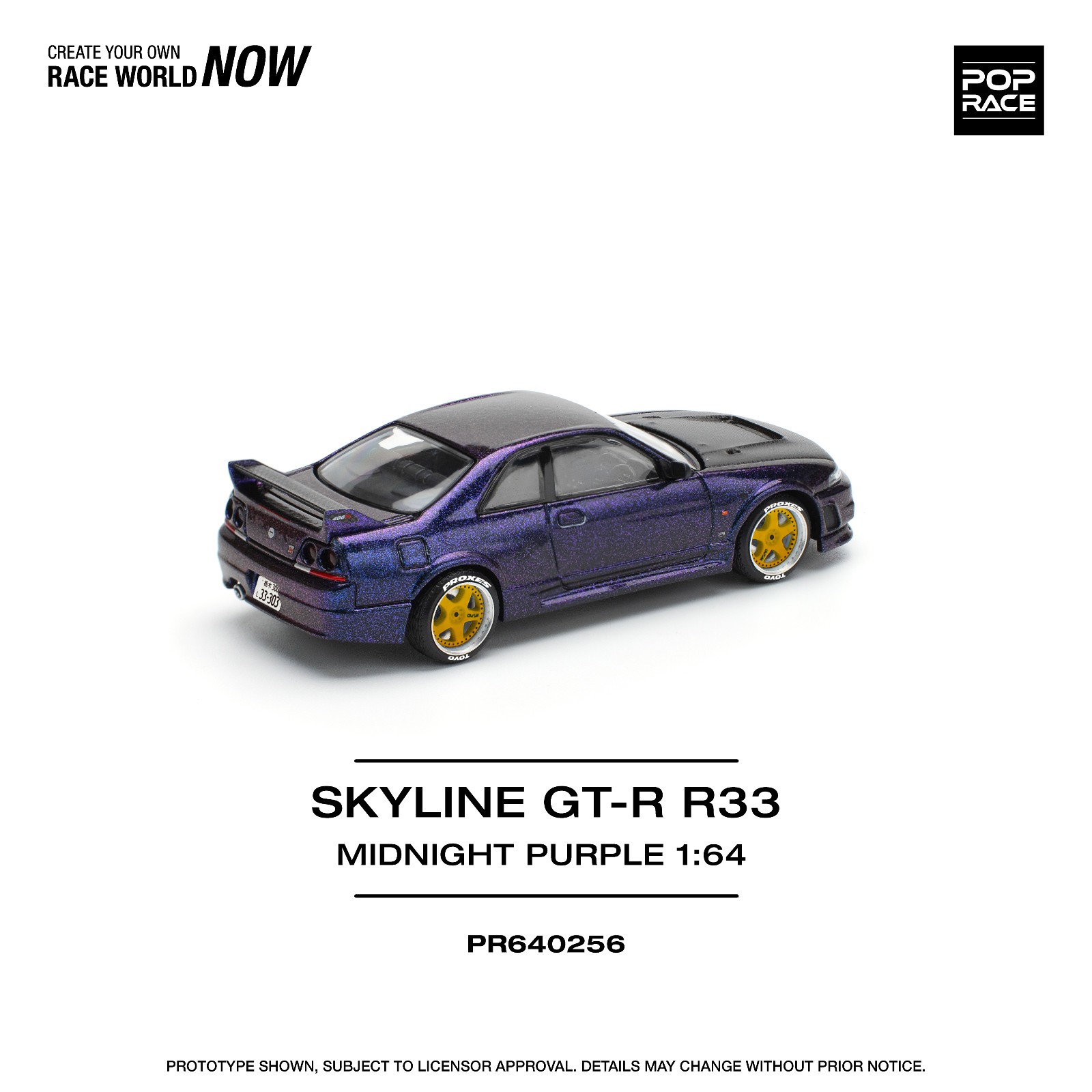 Pop Race Nissan Skyline GT-R R33 – Midnight Purple 1:64 Diecast Car PR640256