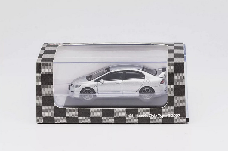 DCT 1/64 Scale Honda Civic TYPE R FD2 Silver Color Diecast Alloy Model Car Gifts