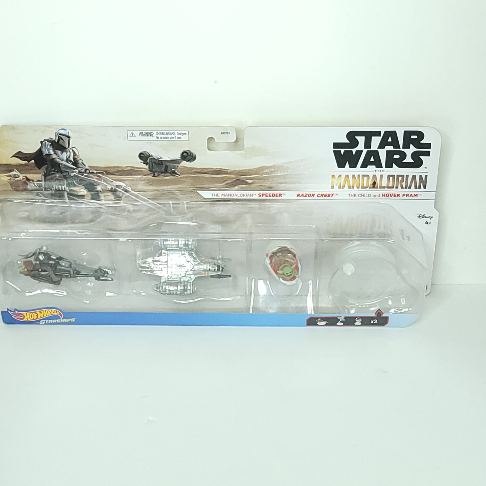 Hot Wheels Star Wars The Mandalorian 3-Pack Speeder Razor Crest Hover Pram NEW