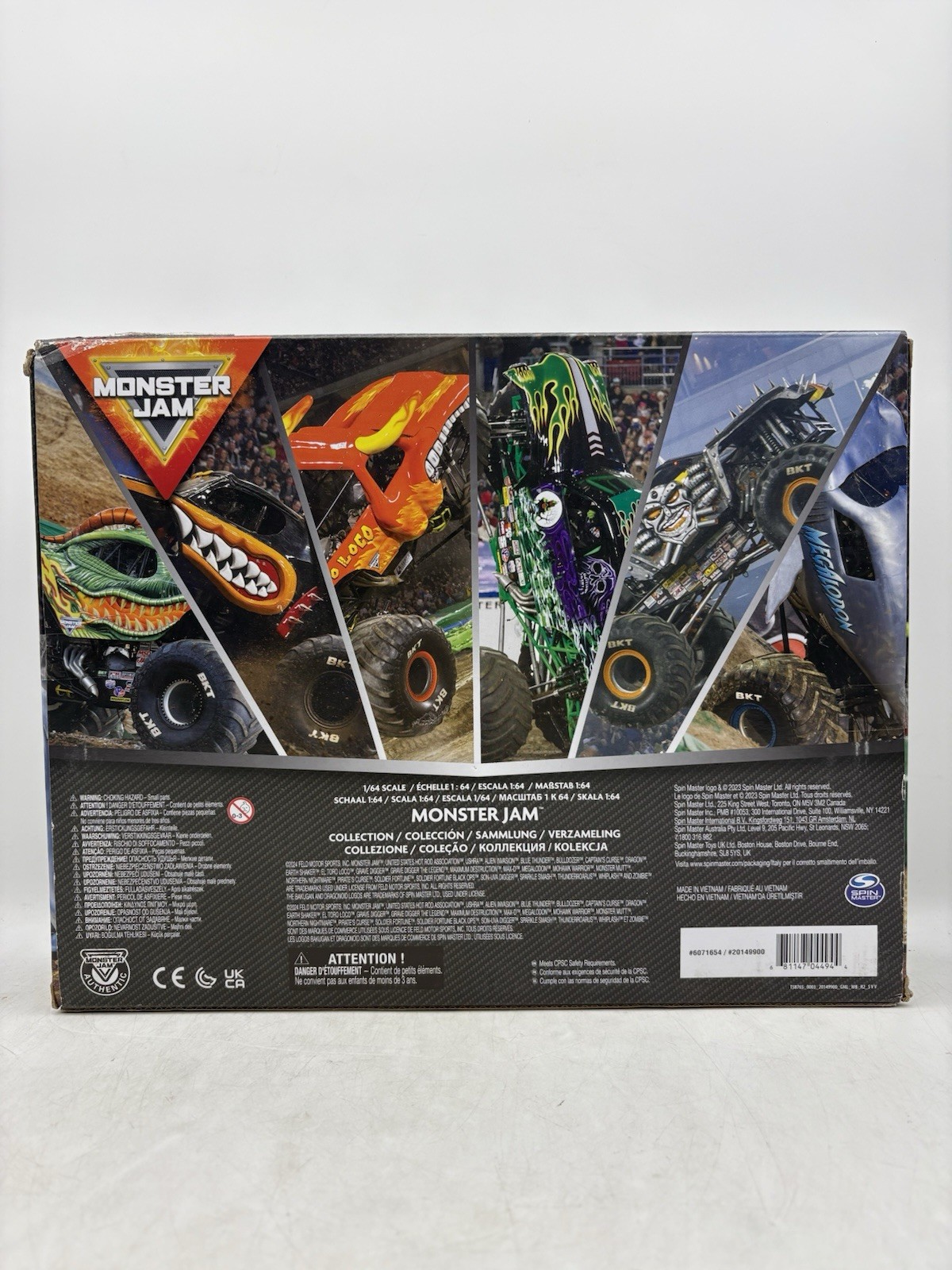 Monster Jam Monster Truck Diecast 9pk – 1:64 Scale Lumberjack Avenger Megalodon