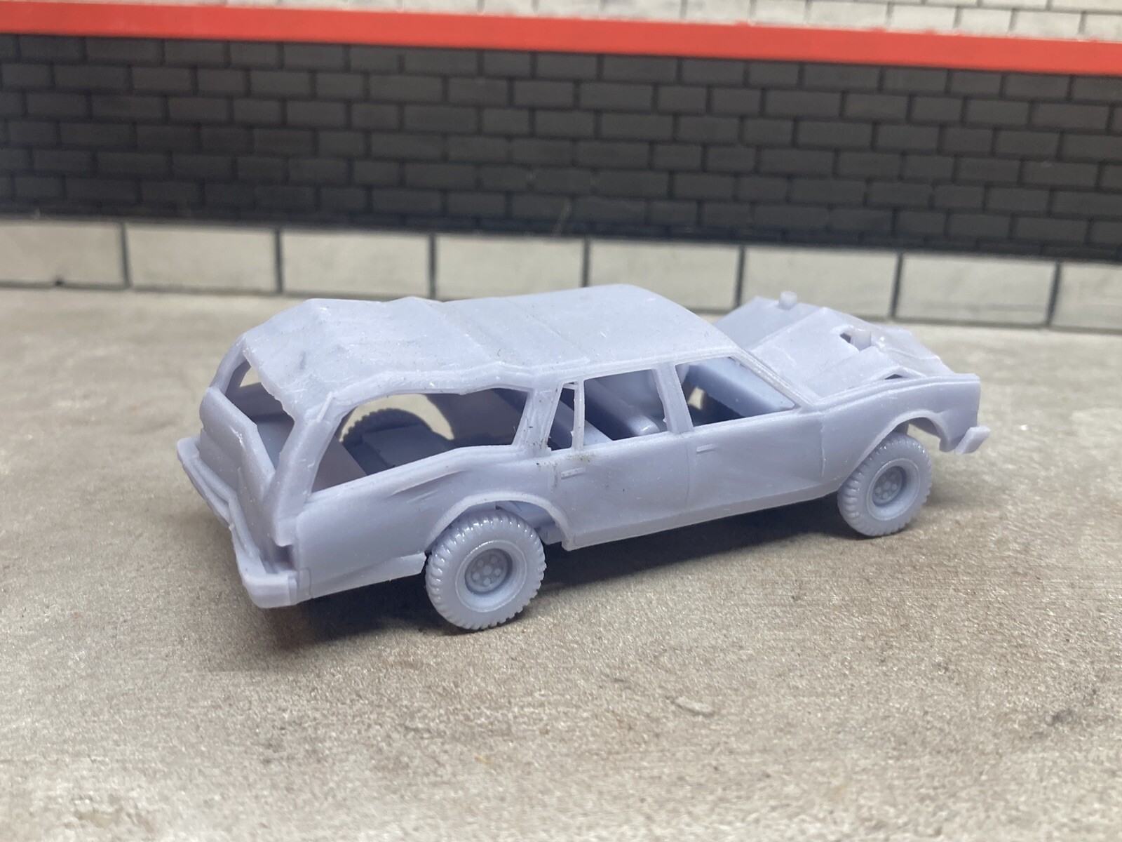 1/64 Scale 3D Printed Chevy Wagon Demolition Derby Demo Car For Diecast Diorama