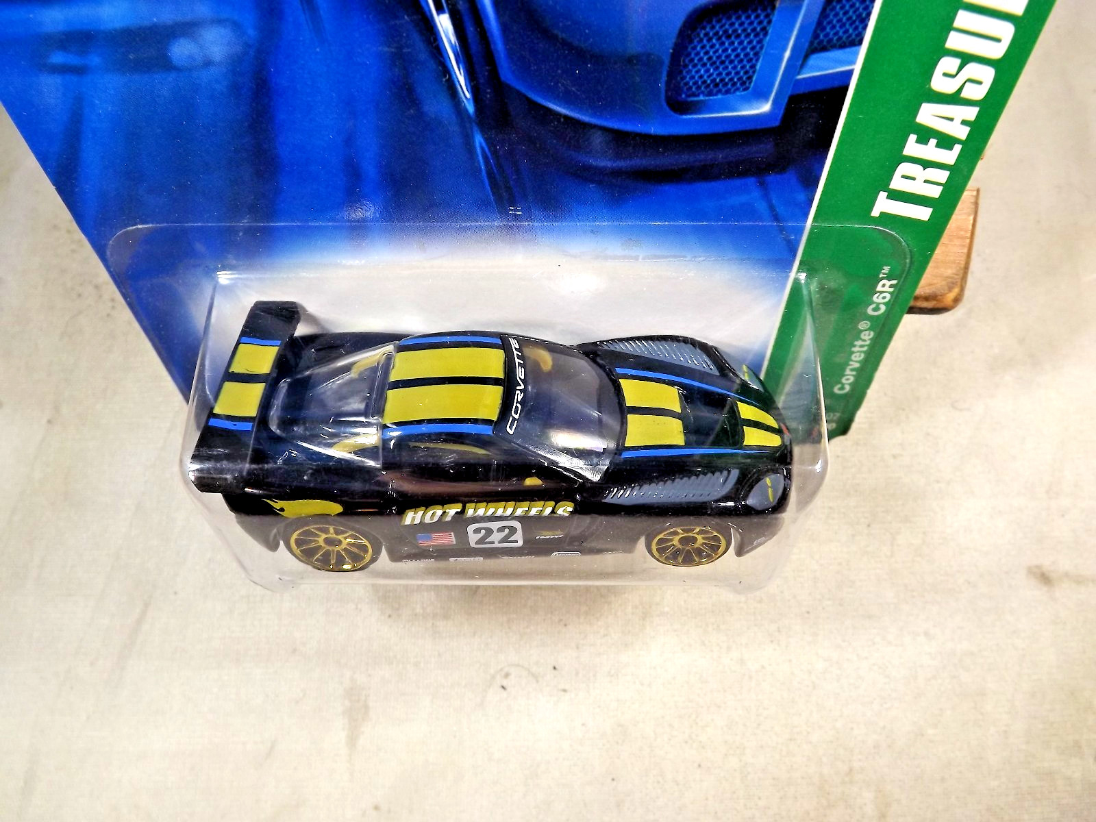 2007 Hot Wheels #124 Treasure Hunts 4/12 CORVETTE C6R Black w/Gold 10 Spokes