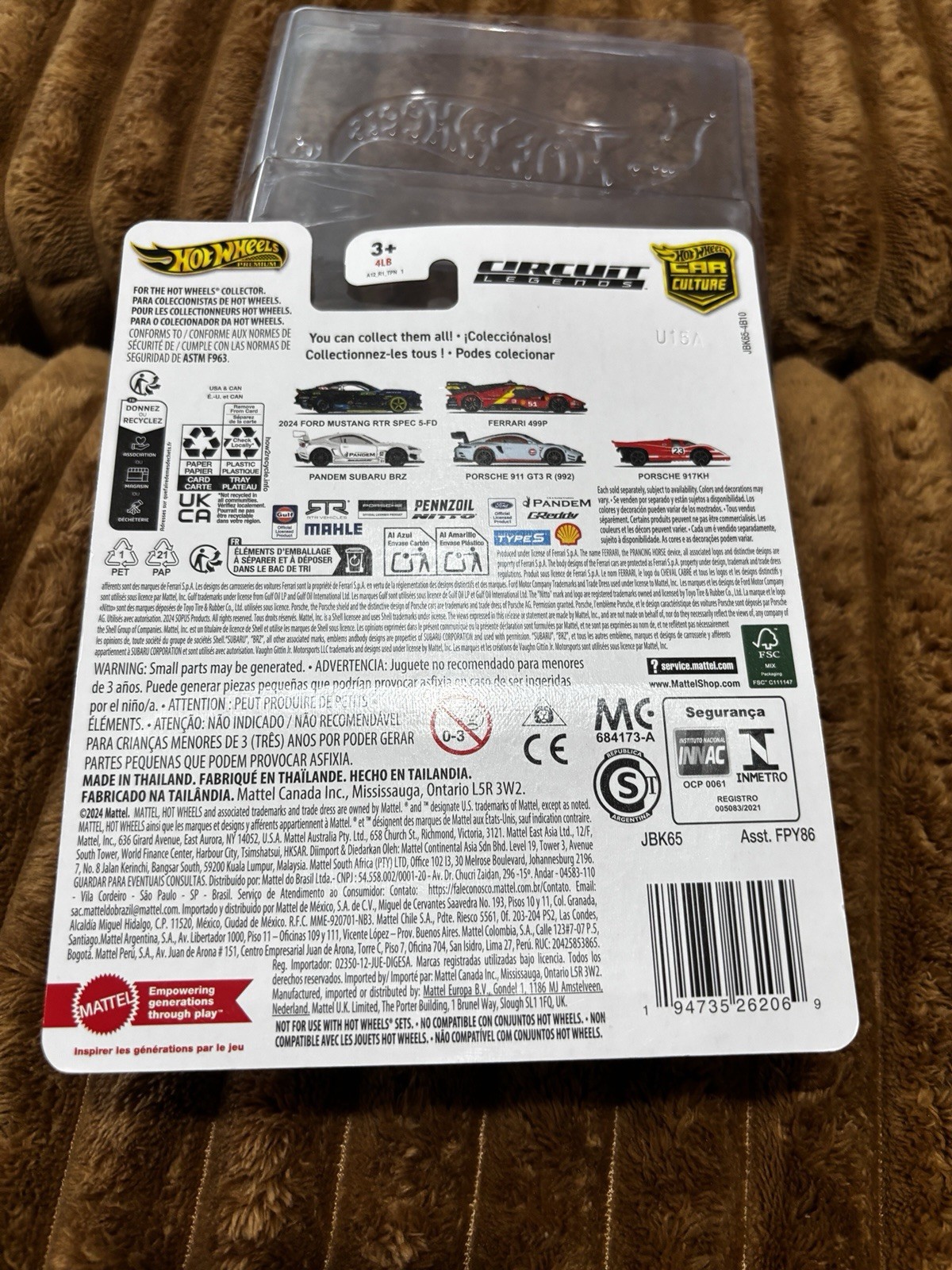Hot Wheels Premium Car Culture Circuit Legends JBK65 PORSCHE 911 GT3 (992)