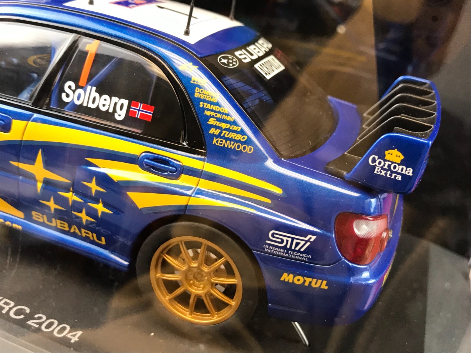 NEW IN BOX Diecast Car Autoart Slot Racing BLUE 2004 SUBARU IMPREZA WRC 1:24