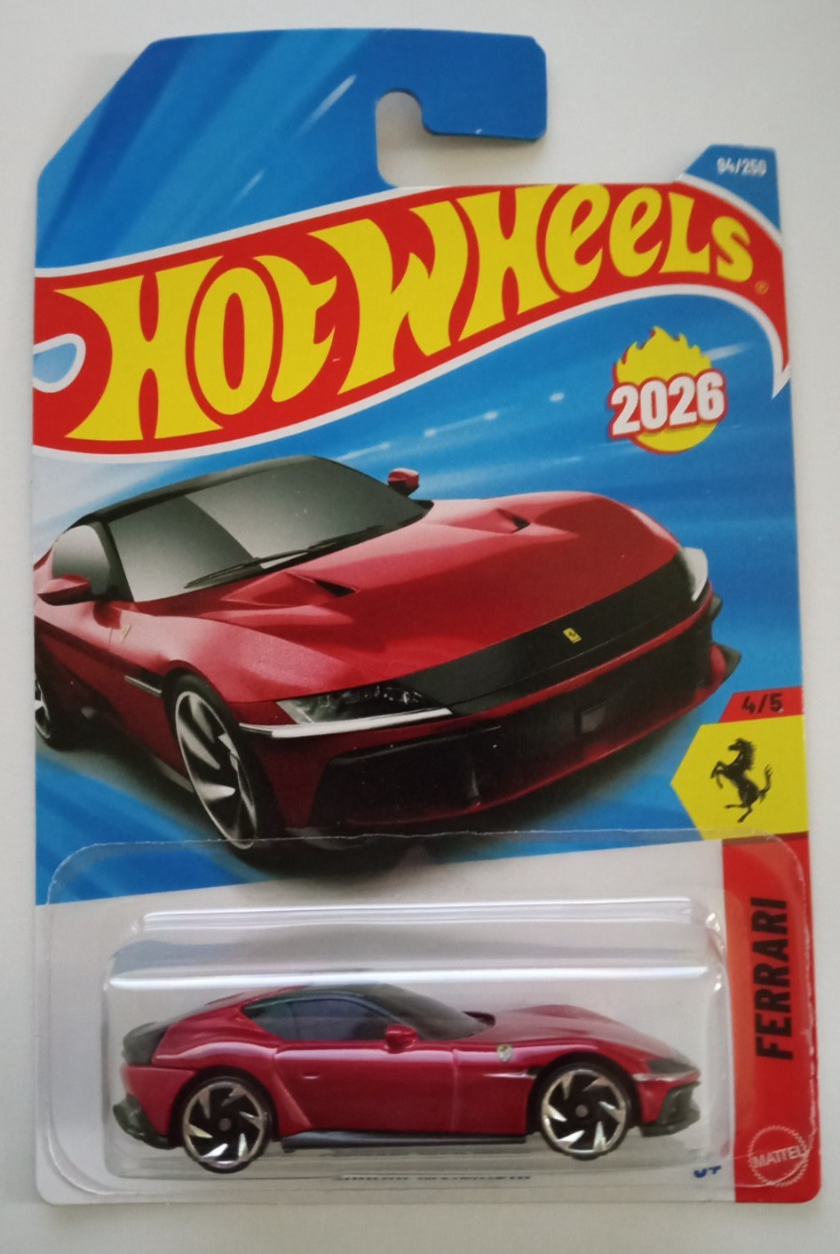HOT WHEELS 2026 FERRARI 12CILINDRI FERRARI 4/5 ON INTL CARD 94/250