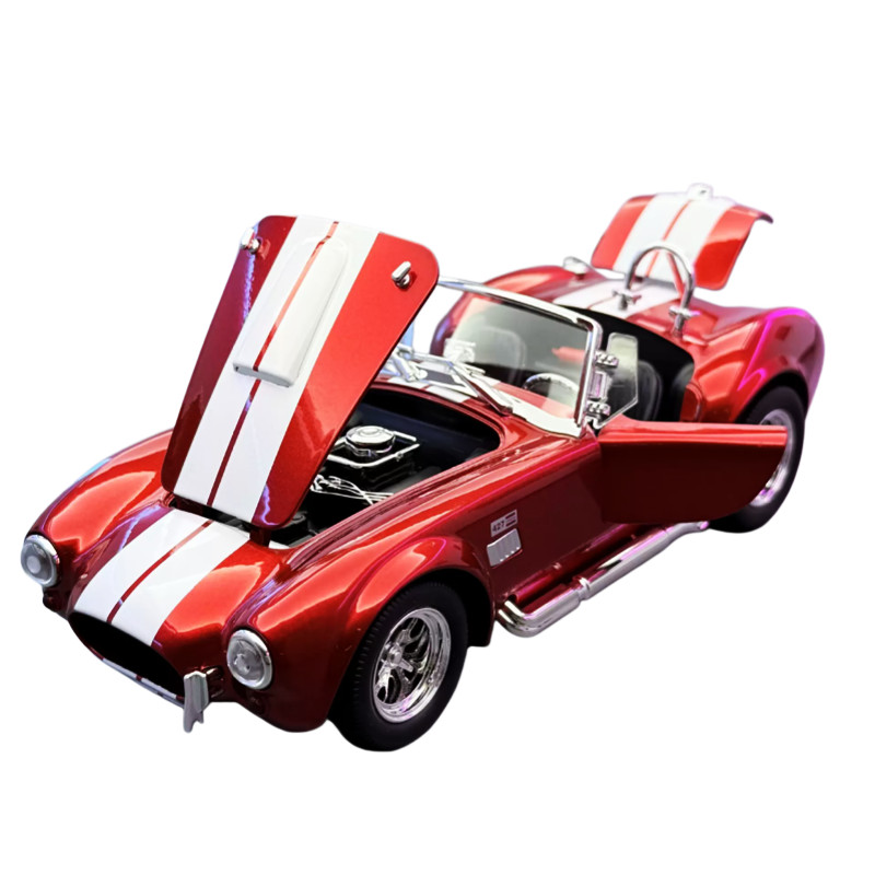 1:24 Ford Shelby Cobra 427 S/C Diecast-Light Sound Vintage Charm for Collectors