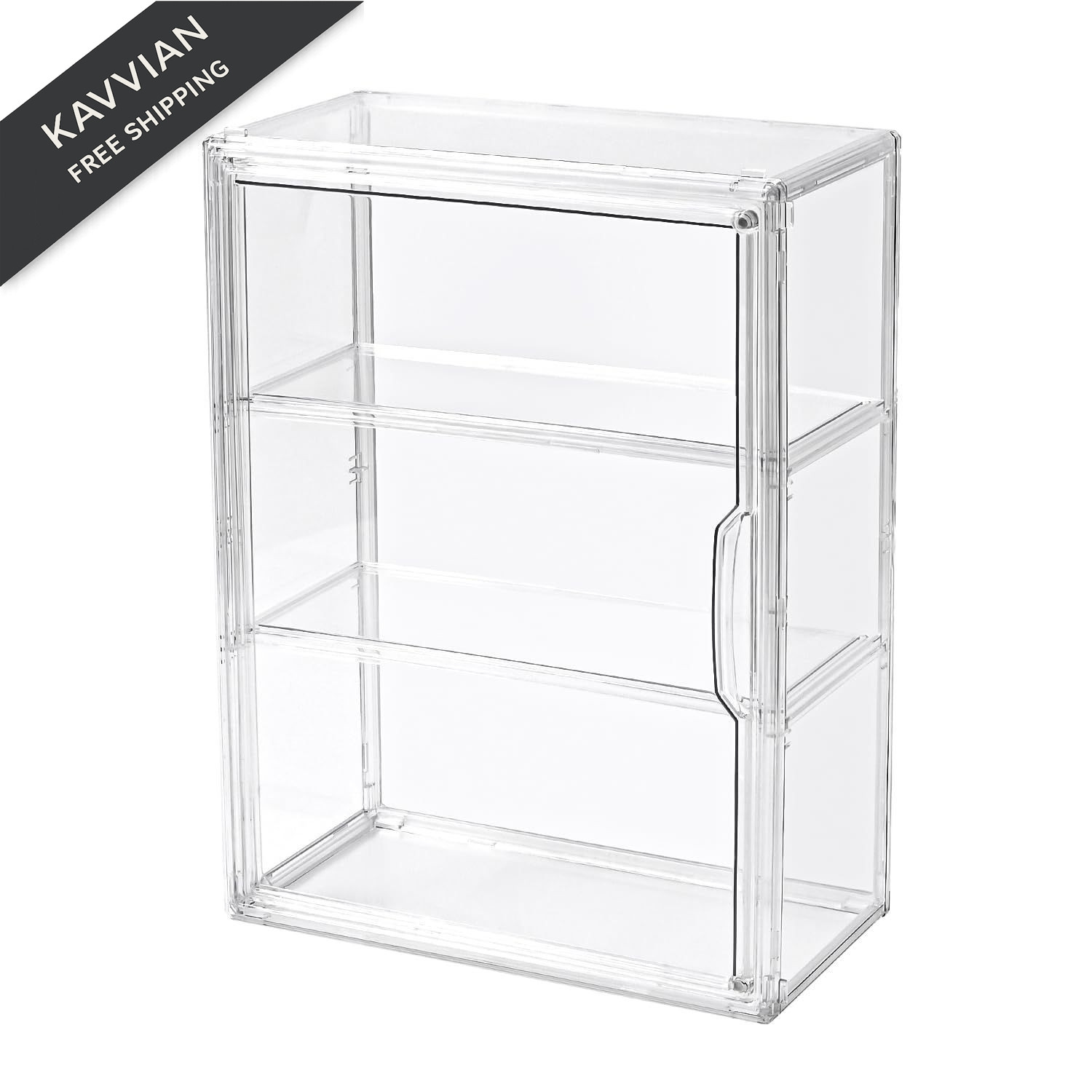 3 Tier Display Case for Collectibles,Clear Box Large 1 Pack, Clear