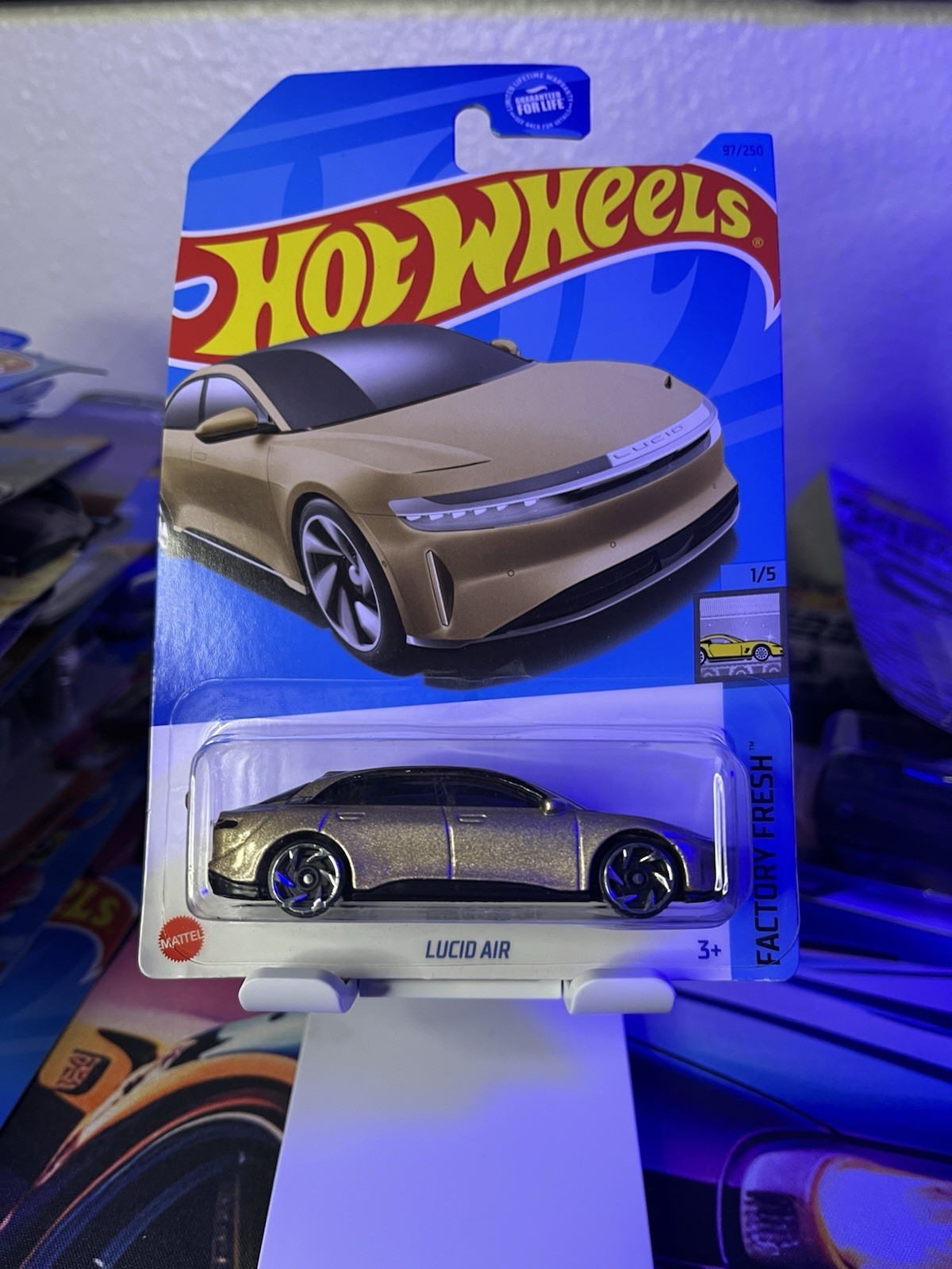 Hot Wheels Factory Fresh 2021 Lucid Air 1:64 Gold Diecast Unopened Box