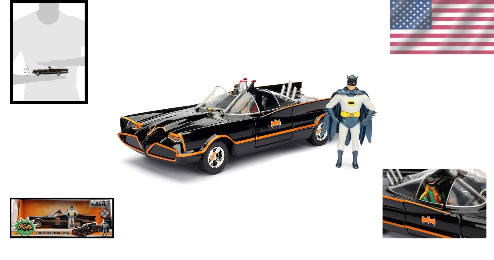 DC Comics 1966 Batmobile 1:24 Scale Die-Cast Car & Figures – Collector’s Edition
