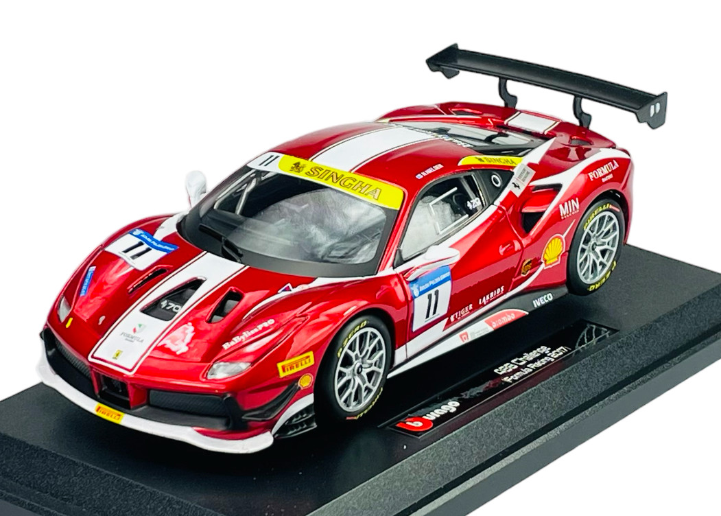 BBURAGO FERRARI 488 CHALLENGE 1:24 KIT TO BUILD 34 PARTS NEW IN BOX DIE CAST
