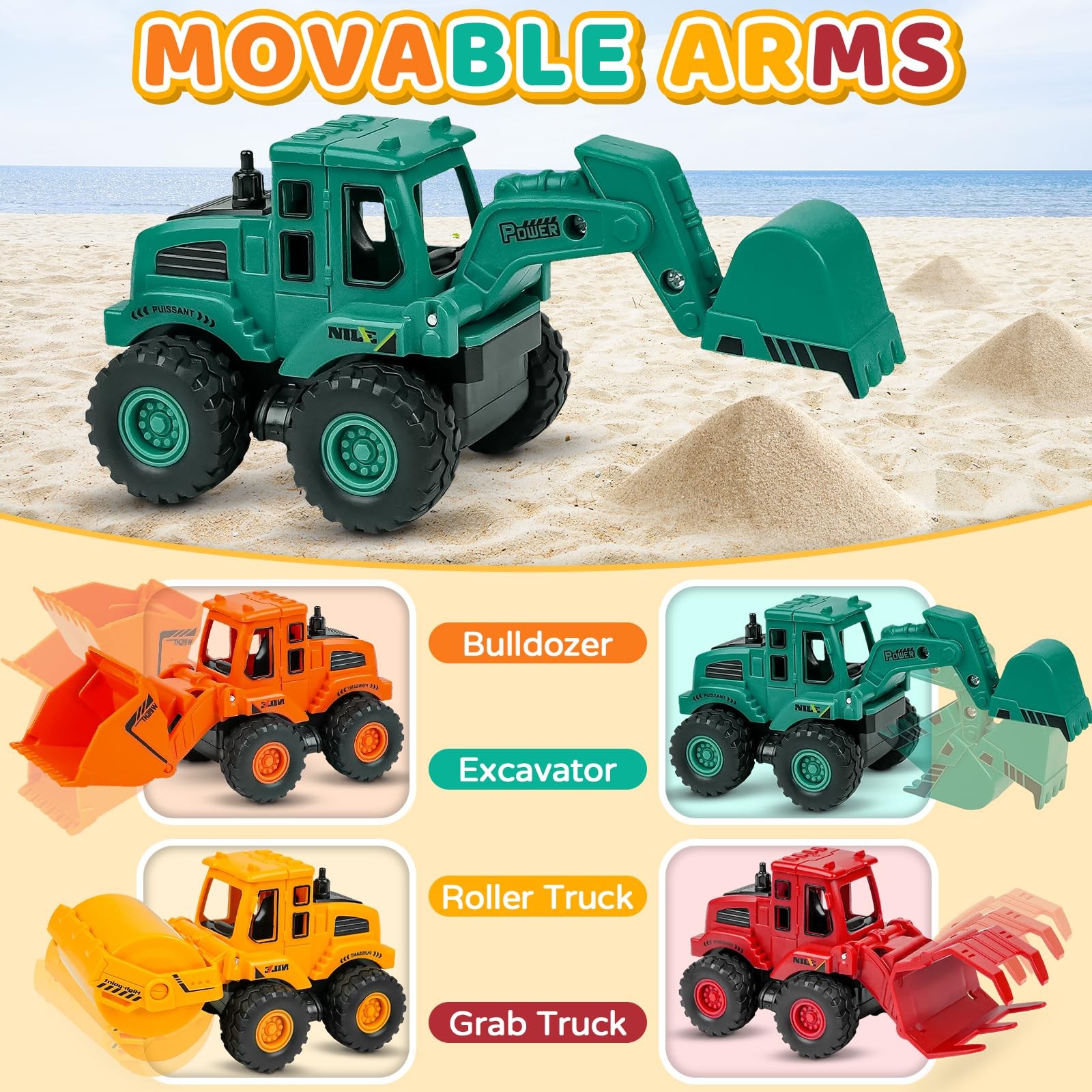 Construction Toys for 3 Years Old Boys Girls Kids Friction Powered Construction
