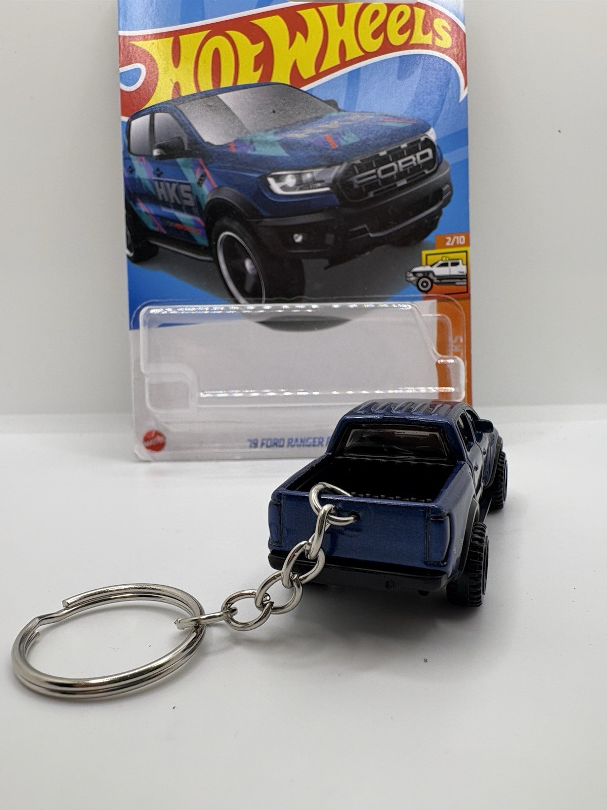 Hot Wheels custom keychain ‘19 Ford Ranger Raptor blue **IN PACKAGE**