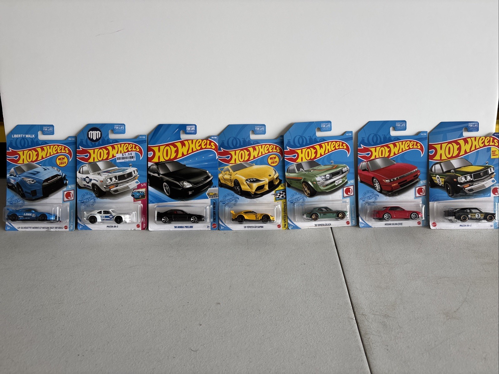 Hot Wheels JDM Mixed Lot Of 7 – Nissan, Toyota, Honda, Mazda