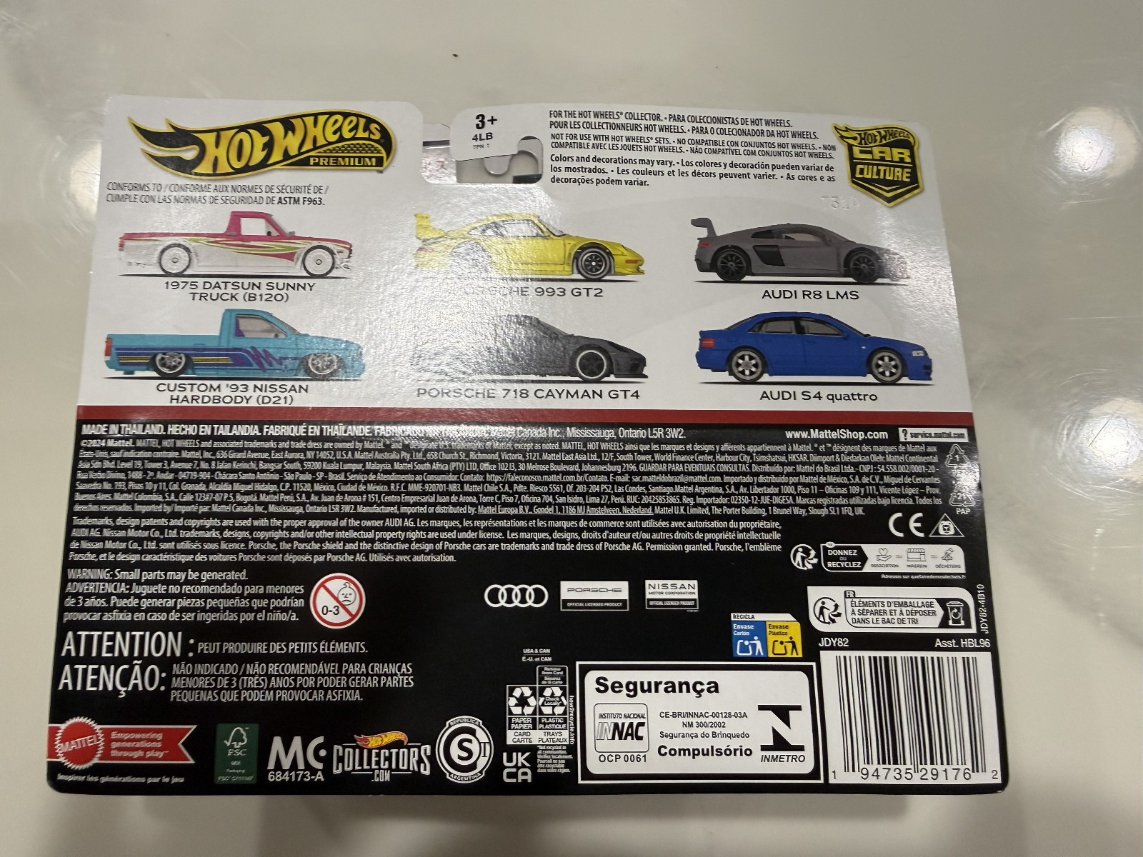 Hot Wheels Premium Car Culture Twin 2 Pack Audi S4 Quattro & Audi R8 LMS Protect