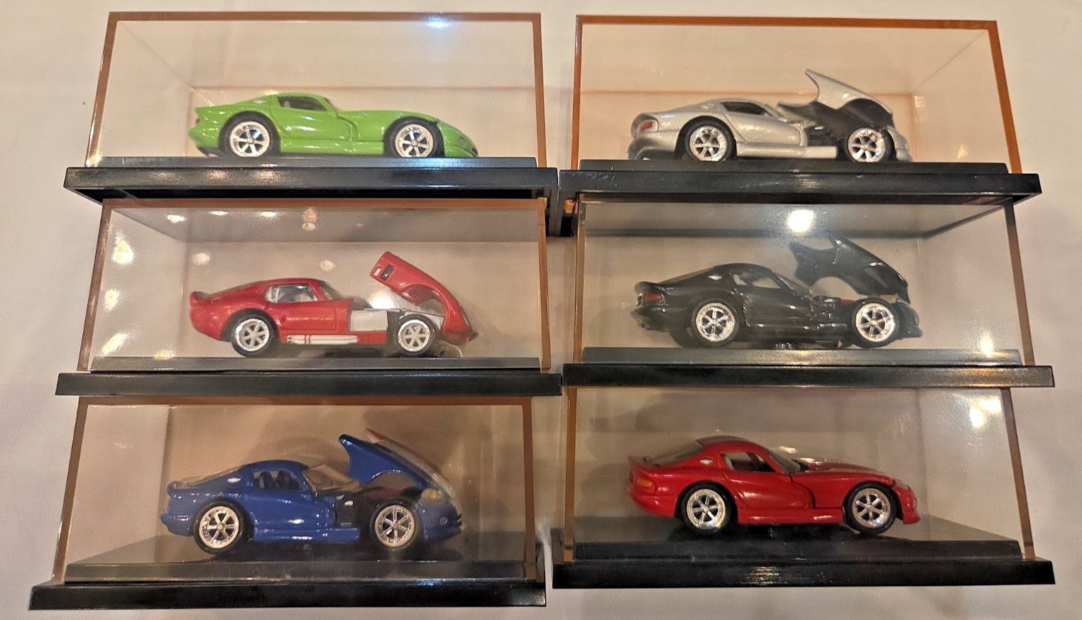 Lot Of 6 1998 Hot Wheels Collectibles Dodge Viper GTS Green Red Silver Black