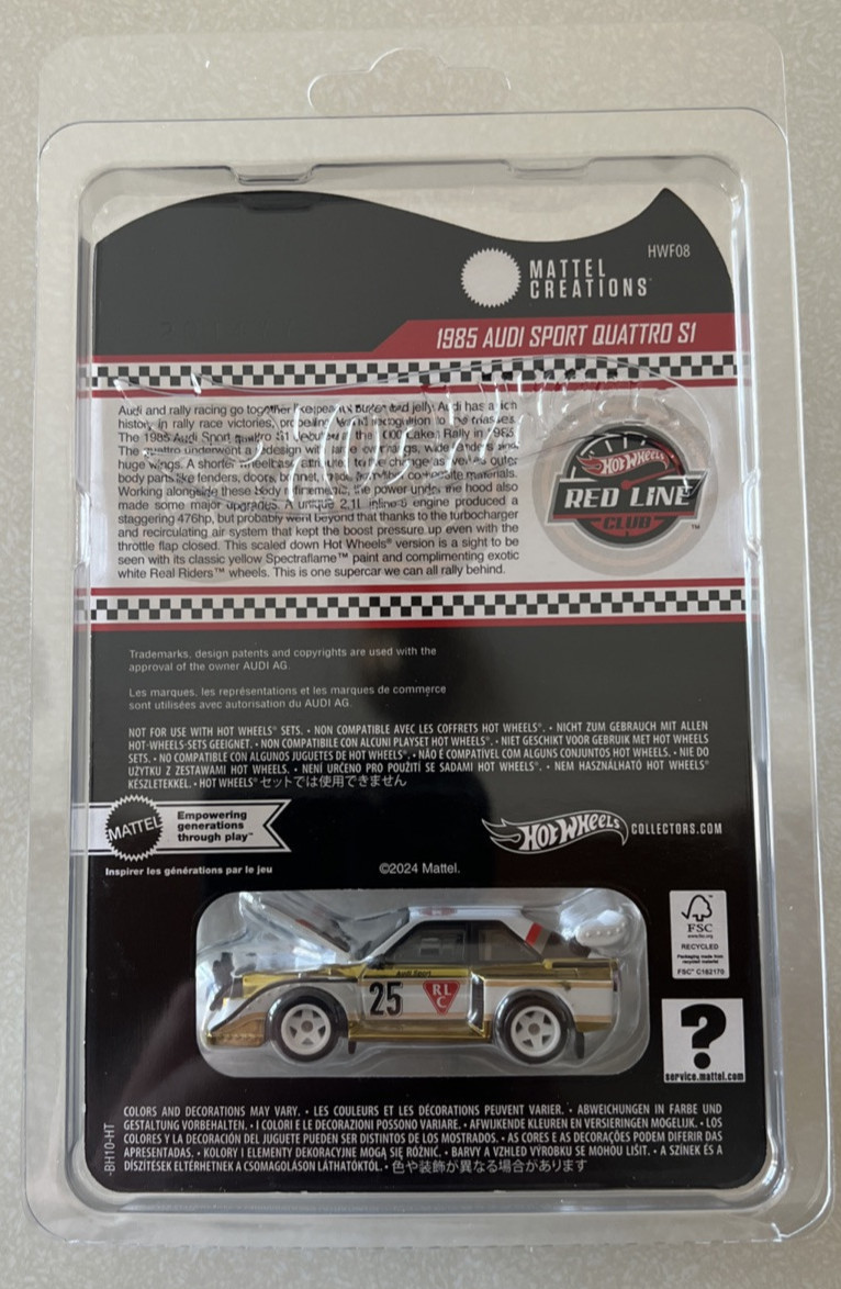 NEW 2025 Hot Wheels Collectors RLC Exclusive – 1985 Audi Sport Quattro S1