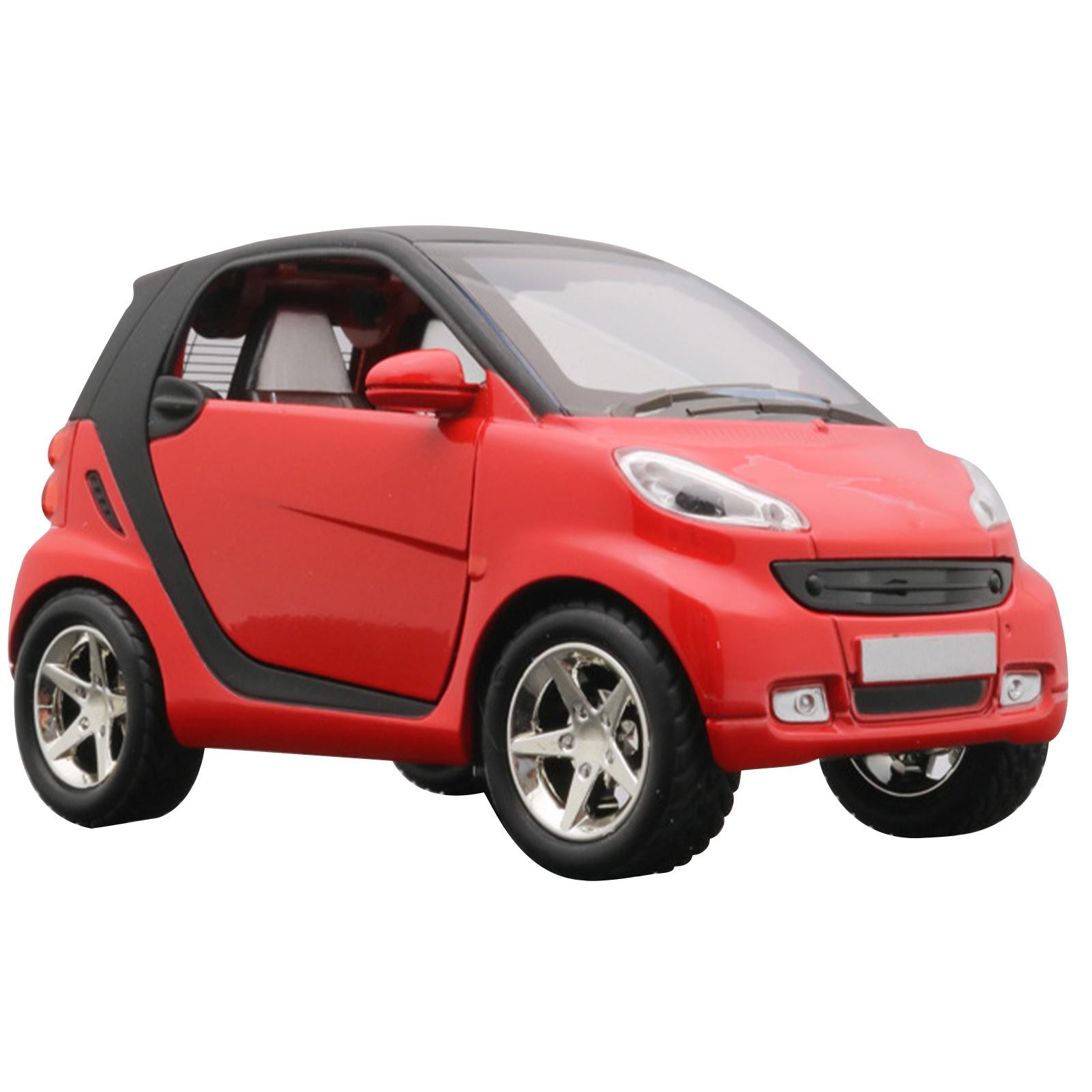 Red 1:32 Model Car Metal Diecast Toy Vehicle Kids Sound Light For Smart ForTwo S