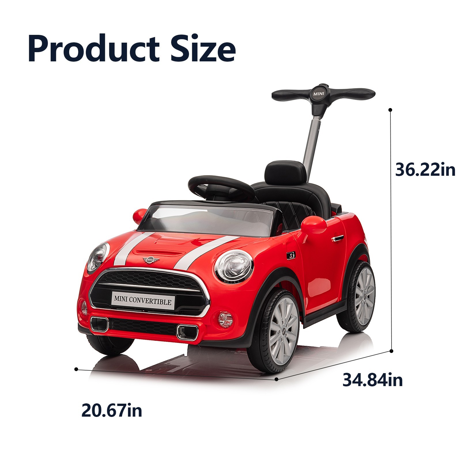 Kids Push Car , BMW Mini Licensed Toddler Push Car Toy，Red