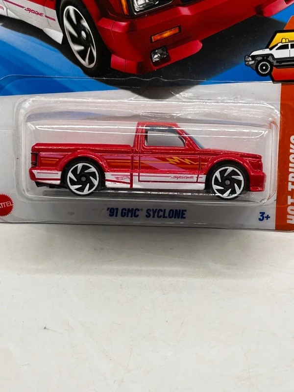 ’91 GMC Syclone Hot Wheels 2025 HW Hot Trucks 8/10 Red Diecast 1:64 Scale