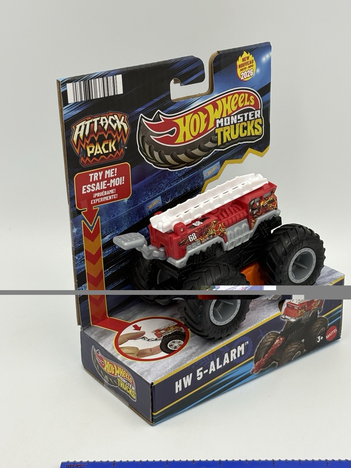 2026 Hot Wheels Monster Trucks Attack Pack HW 5-Alarm Red Fire Truck