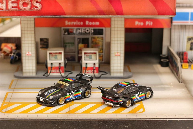 SW 1:64 RWB 993 matte black Diecast Model Car