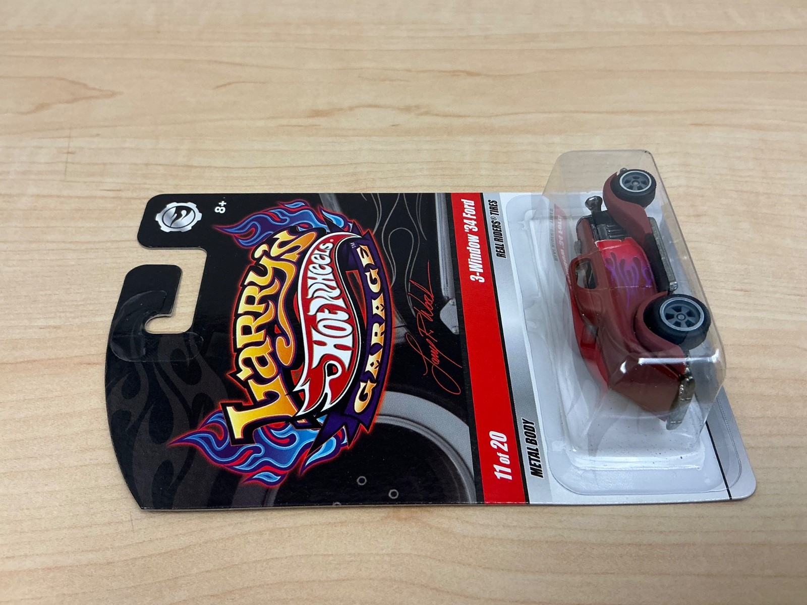 2009 Hot Wheels Larry’s Garage 3-Window ‘34 Ford Int Chase w/Real Riders Read