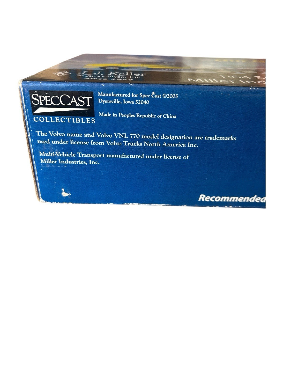 SpecCast J.J. Keller 1:64 Volvo VNL 770 Cab, Miller Multi Vehicle Transport READ