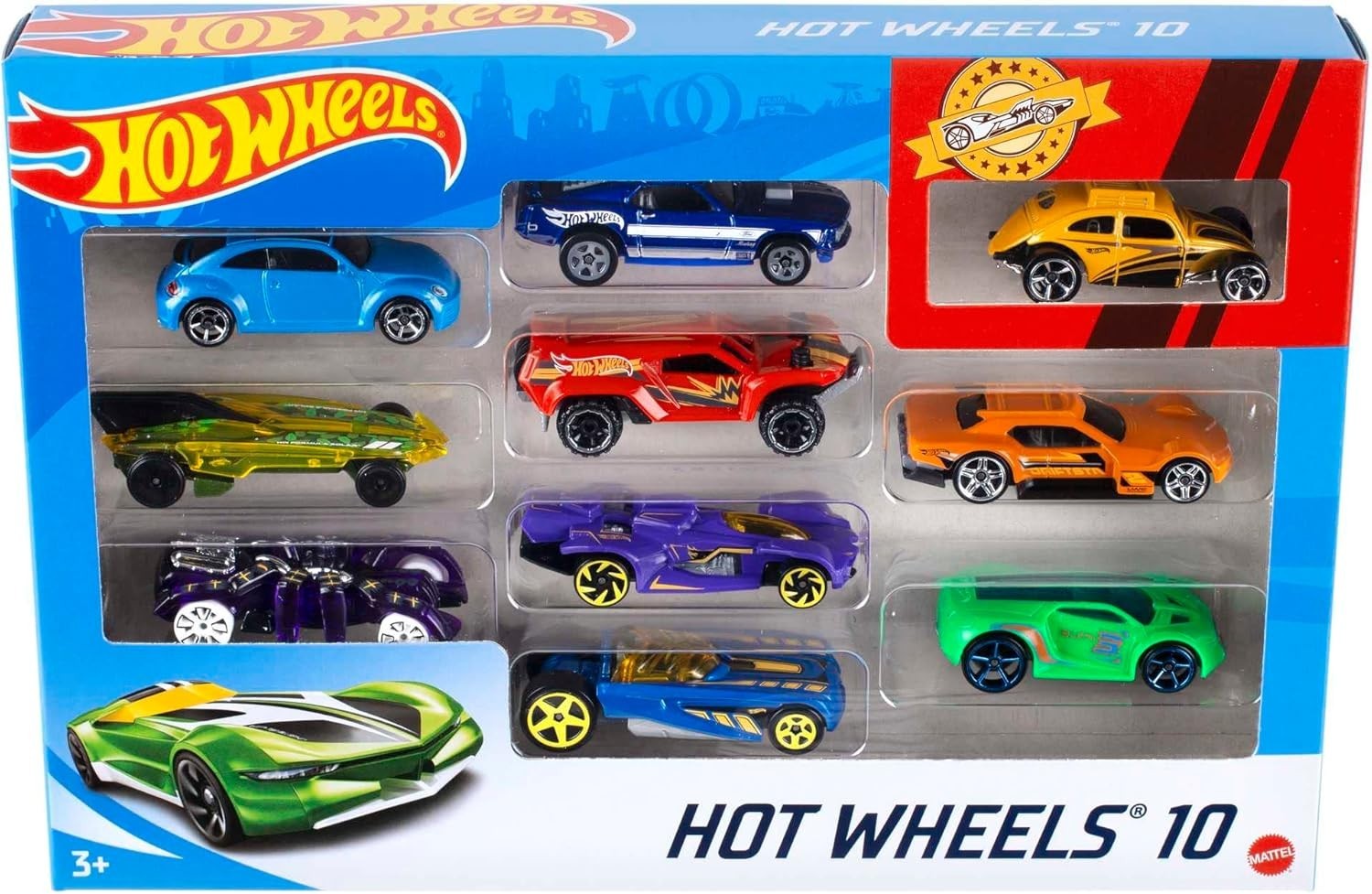 Hot Wheels 10-Pack Metal Toy Cars 1:64 Scale Collectible Playset for Kids