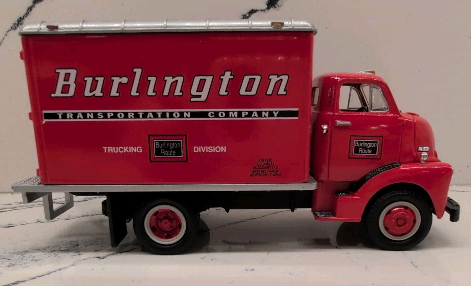 First Gear 1992 BURLINGTON TRANSPORTATION CO. 1952 GMC Dry Goods Van # 19-1052