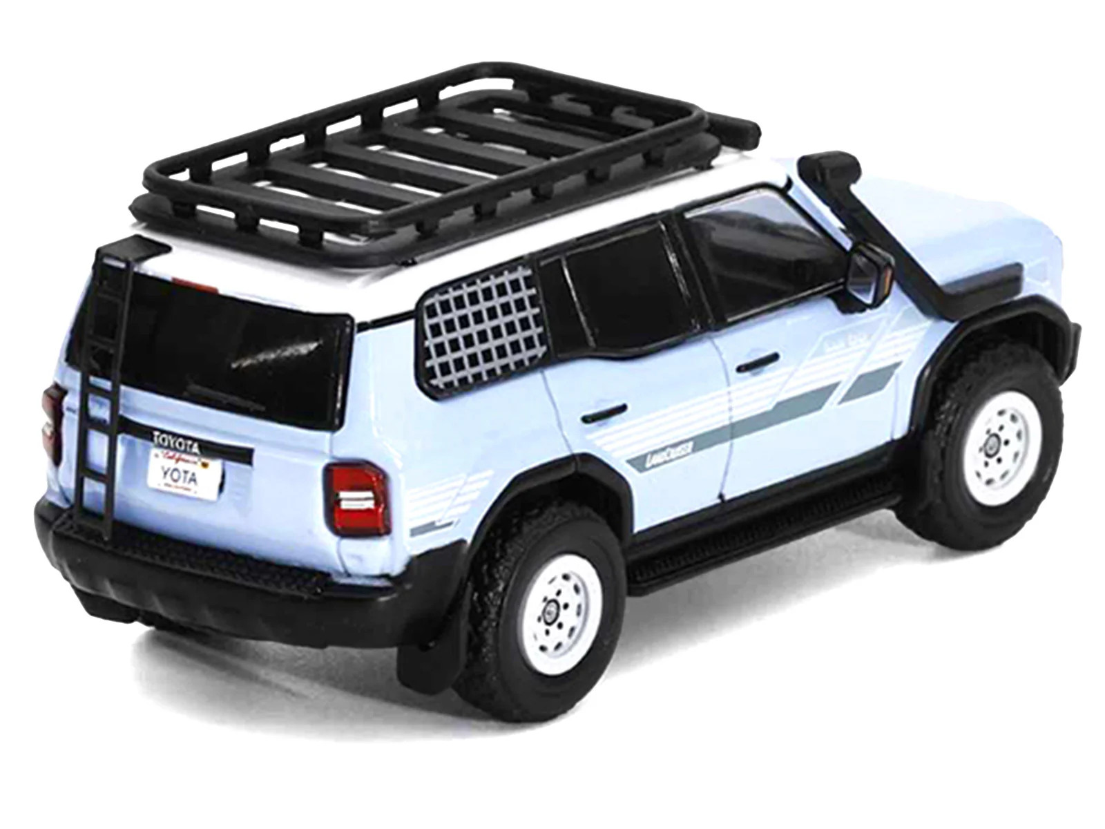 2024 Toyota Land Cruiser Prado Light Blue with White Top and Stripes with Roof R
