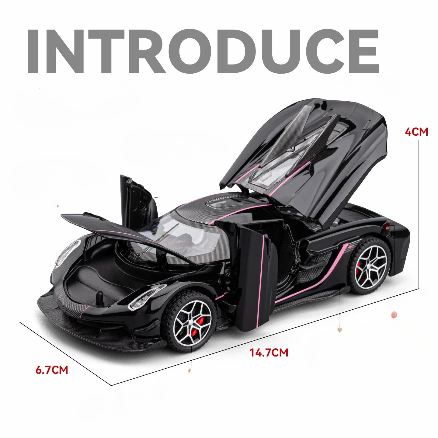 1:32 KNSG Jesko Absolut Alloy Diecast Model Car – Sound Light Pull-Back Supercar